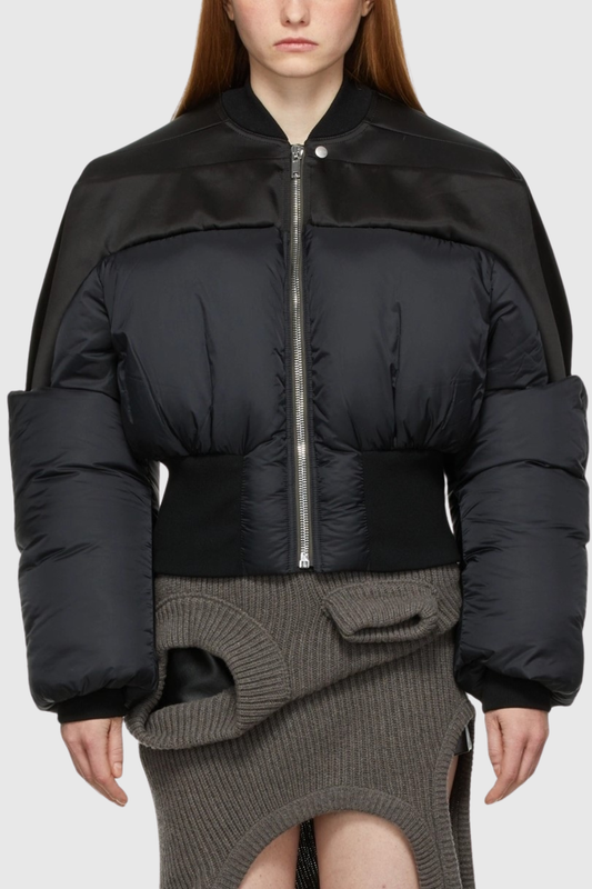 Scoro Cropped Bomber Jacket - Black