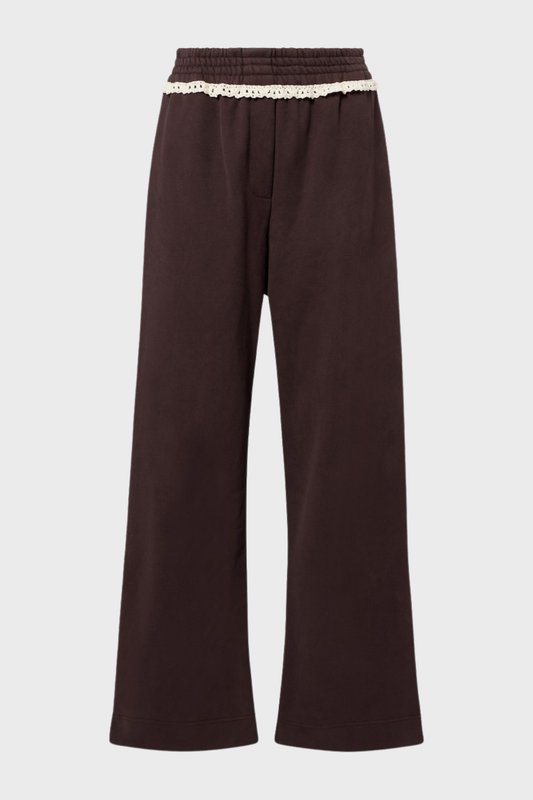 Ardesia Crochet-trimmed Sweatpants - Chocolate