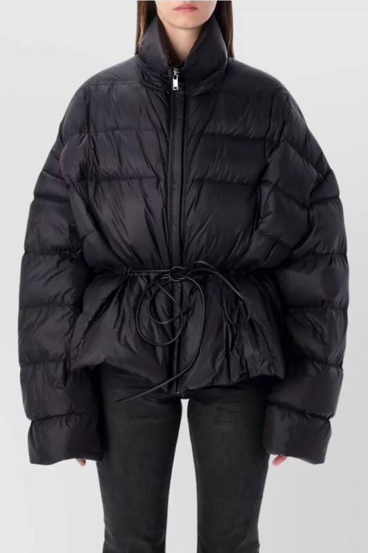 Berfara Quilted Drawstring Jacket - Black