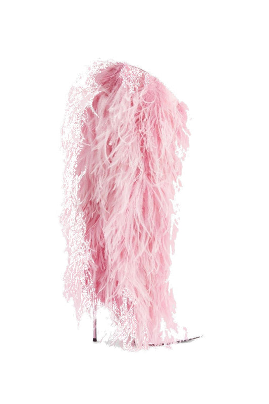 Danica Feather Knee-high Boots - Pink