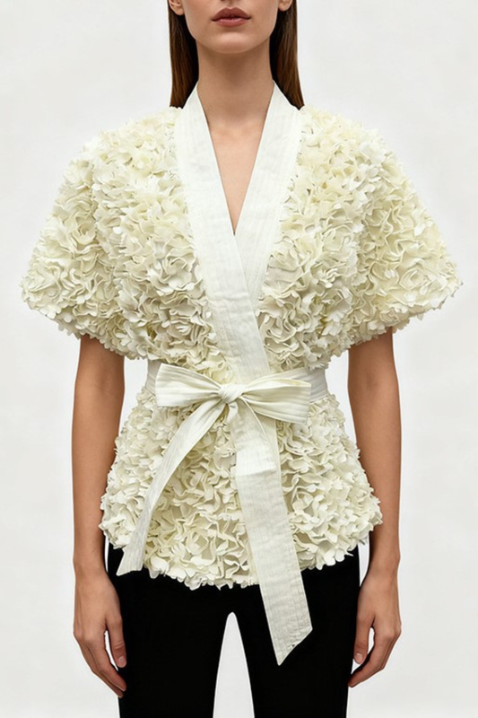 Judas Floral Lasercut Jacket - Apricot