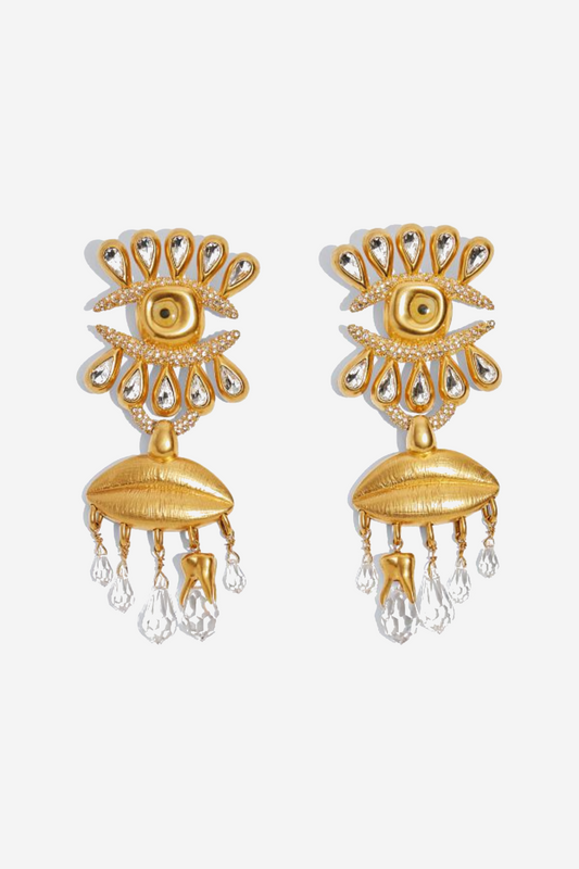 Ismay Rhinestone Eyelash Earrings