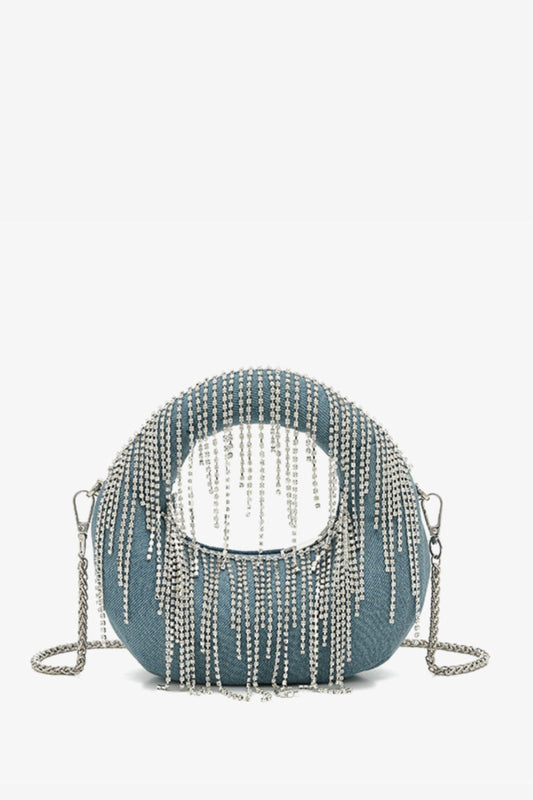 Stephana Rhinestone Denim Bag