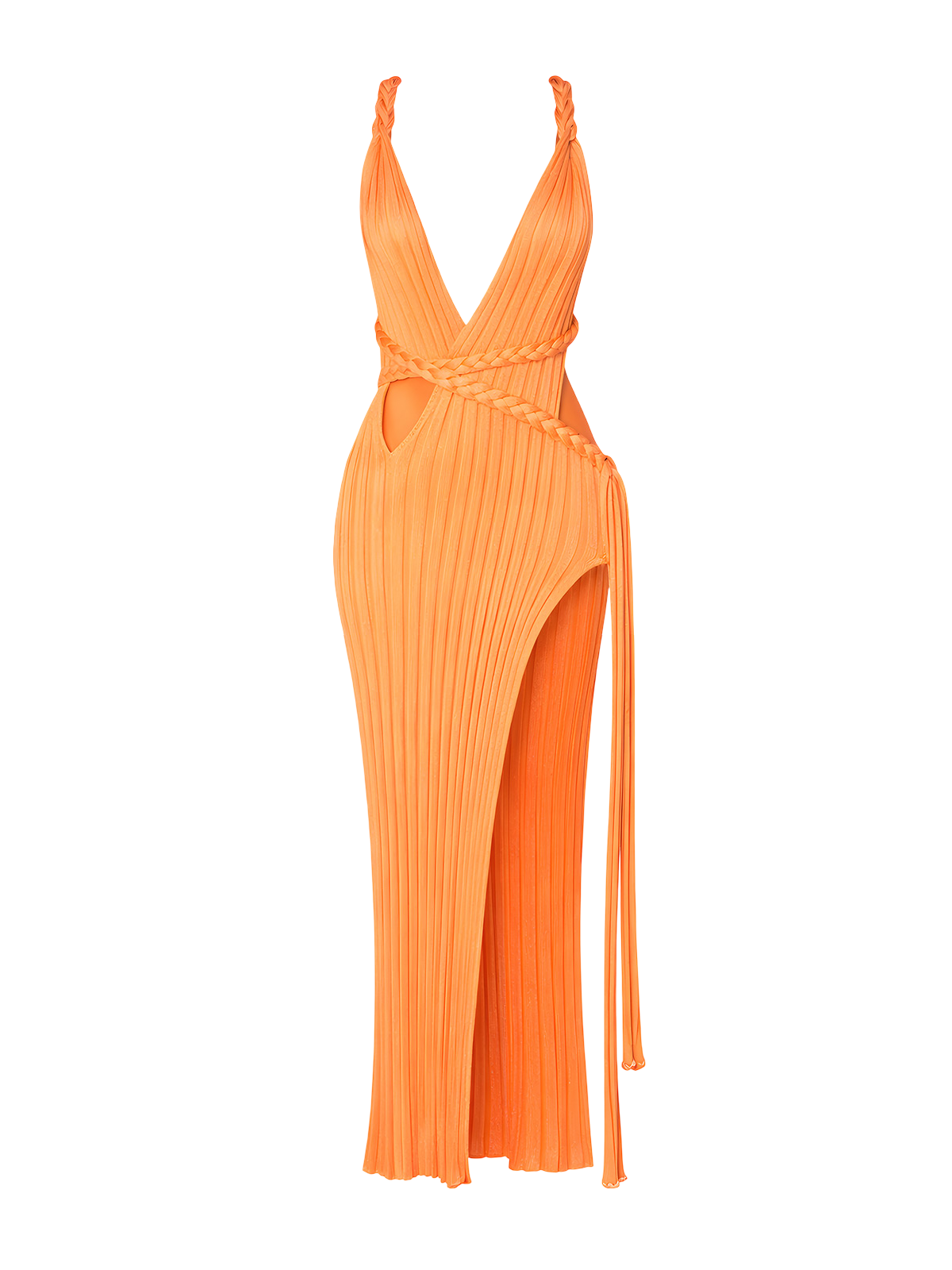 Cloe-Braided Slit Dress