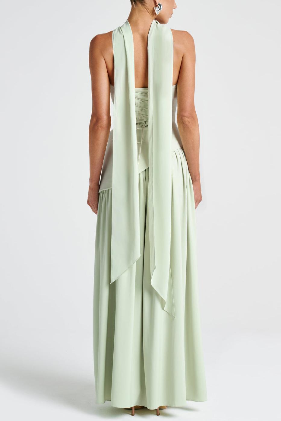 Miloni Strapless Split Maxi Dress - Mint