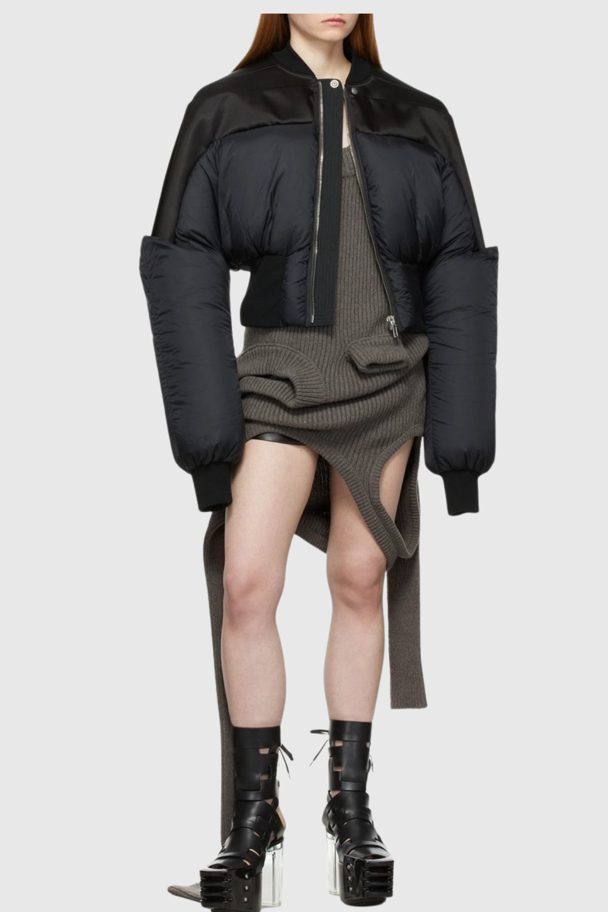 Scoro Cropped Bomber Jacket  - Black
