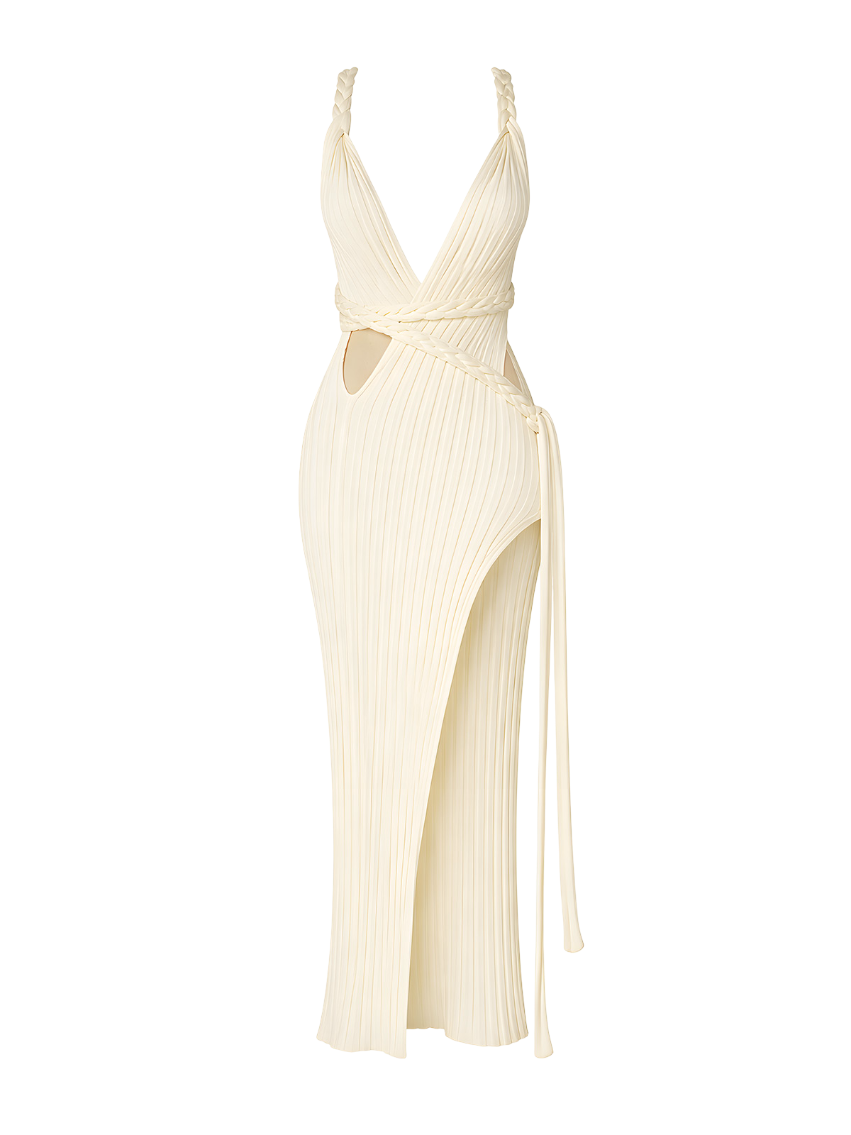 Cloe-Braided Slit Dress