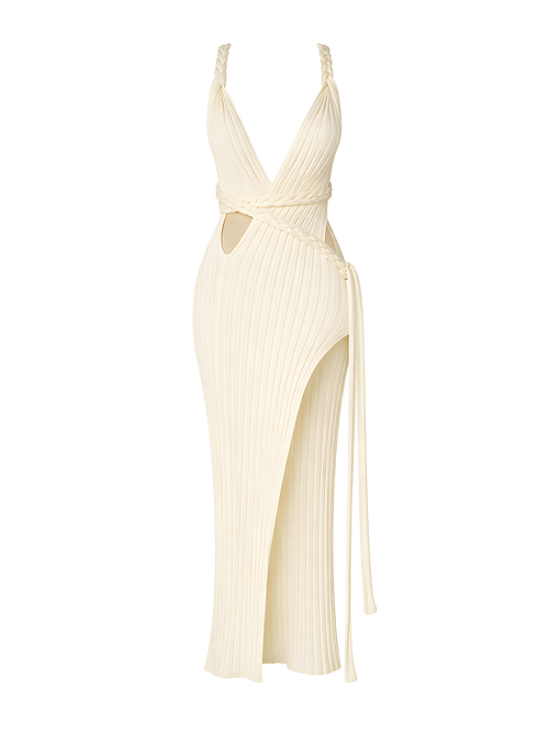 Cloe-Braided Slit Dress