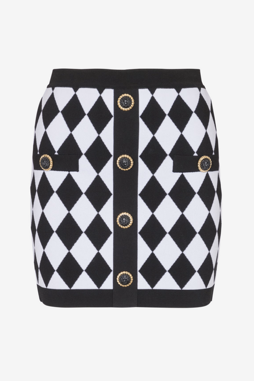 Abiga Diamond Jacquard Knit Skirt