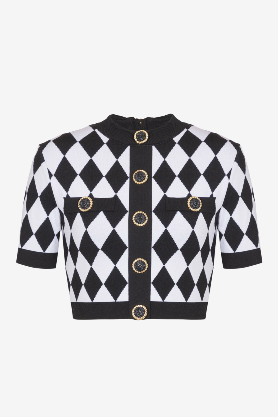 Abiga Diamond Jacquard Knit Cardigan