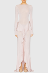 Adhara Ruffle Split Maxi Dress - Pink