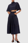 Aeven Denim Cape Top & Midi Skirt Set