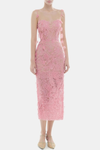 Ahava Floral Lace Midi Dress - Pink