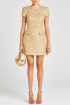 Aina Gold Tweed Mini Dress