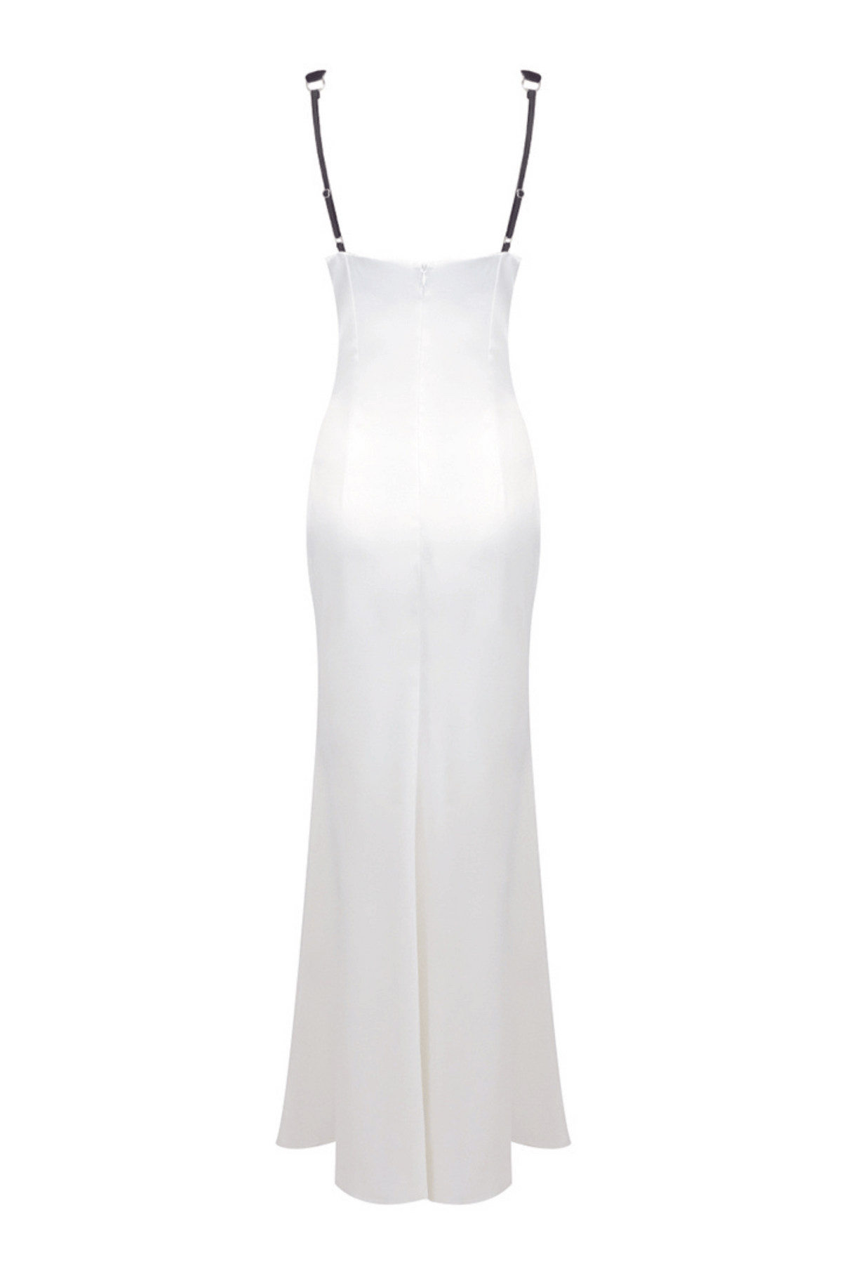 Alfredo Satin Cutout Velvet Maxi Dress - White