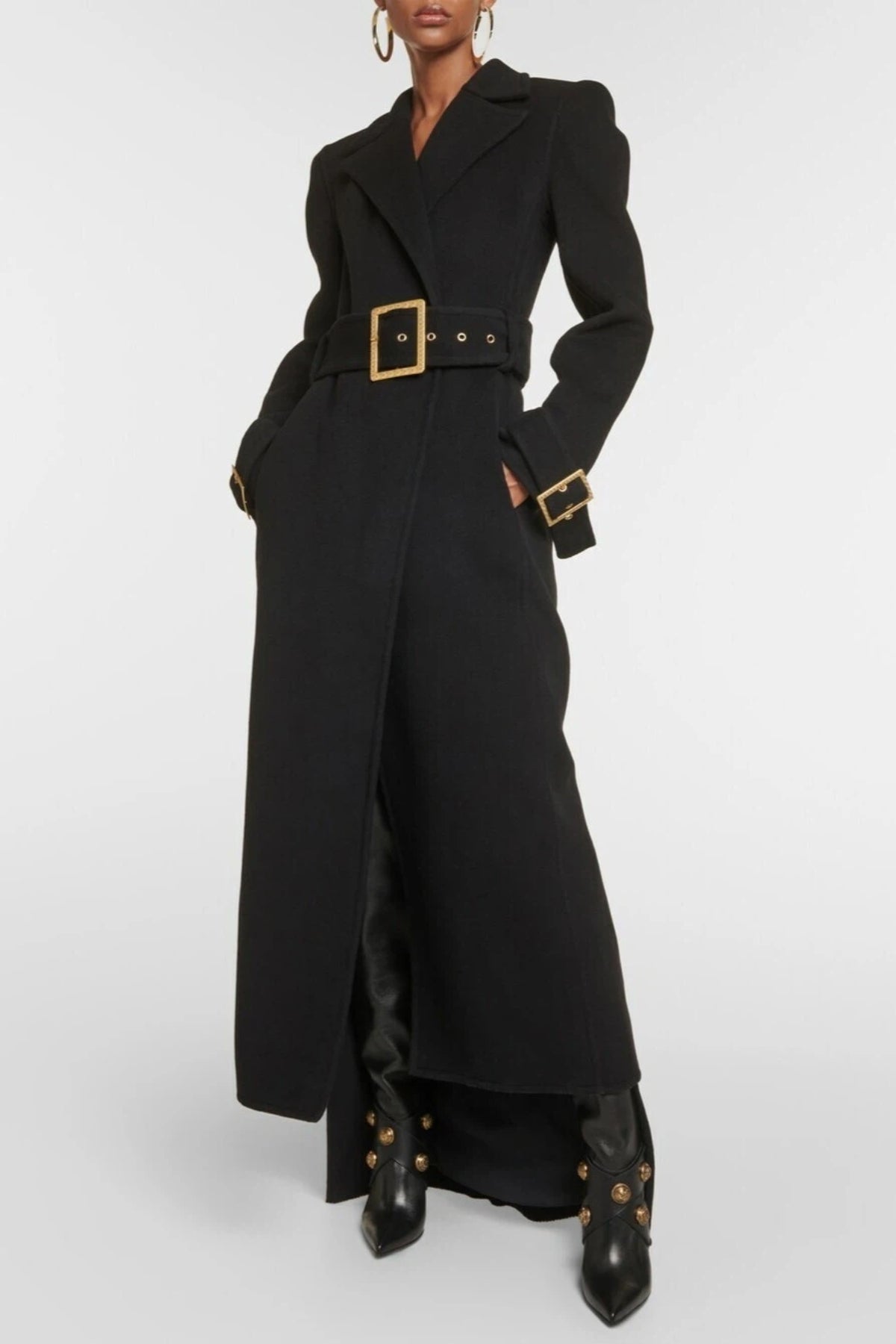 Allston Peak-lapel Belted Coat