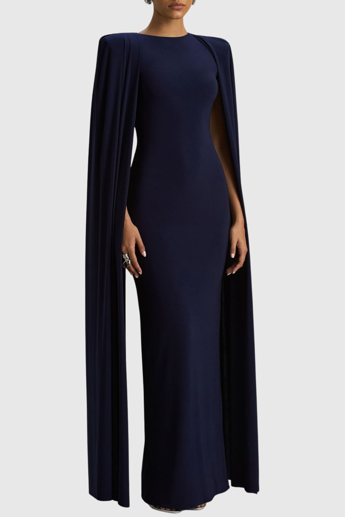 Amory Cape Sleeve Maxi Dress - Navy