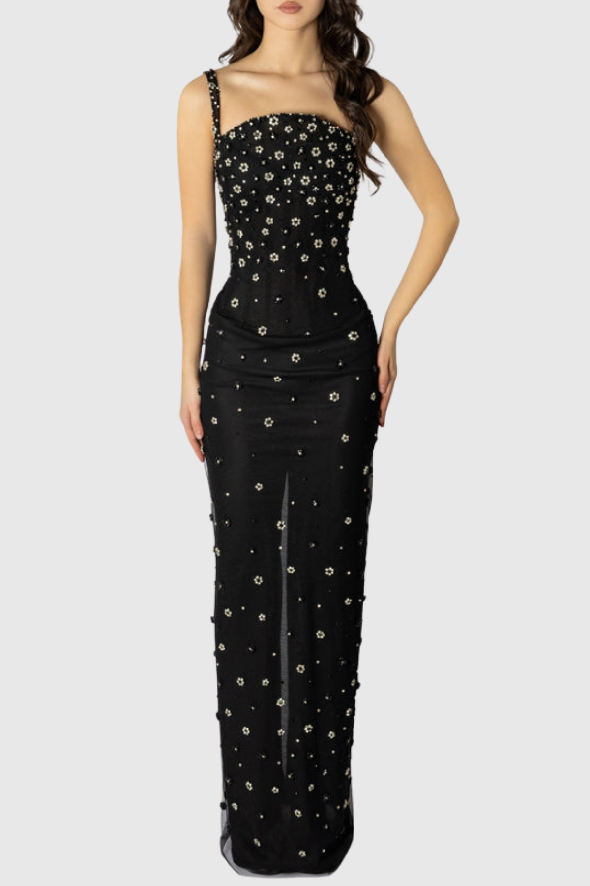 Anaia Crystal Embellished Maxi Bandage Dress