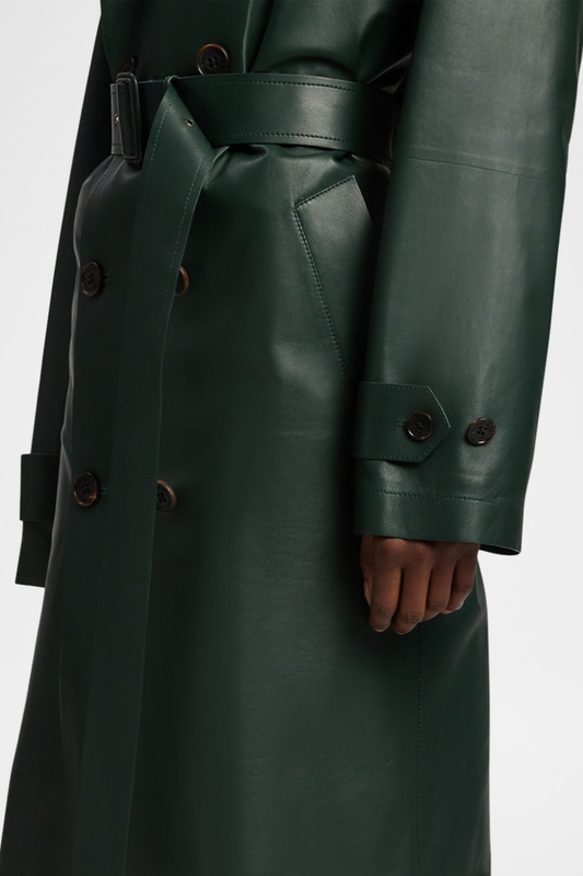 Aocoa Leather Trench Coat