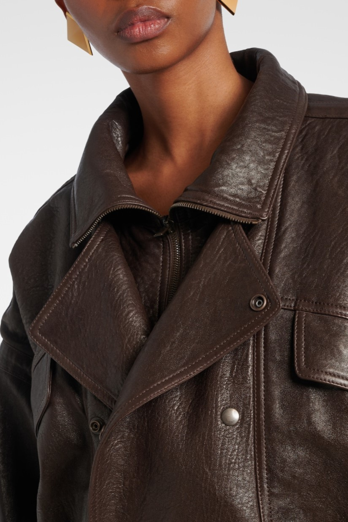 Aohan Leather Bomber Jacket