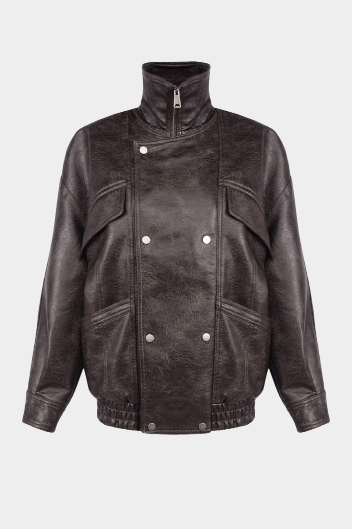 Aohan Leather Bomber Jacket