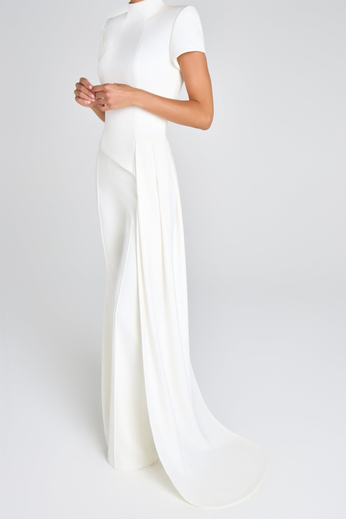 Aro Sculpted High Neck Pants Set - White