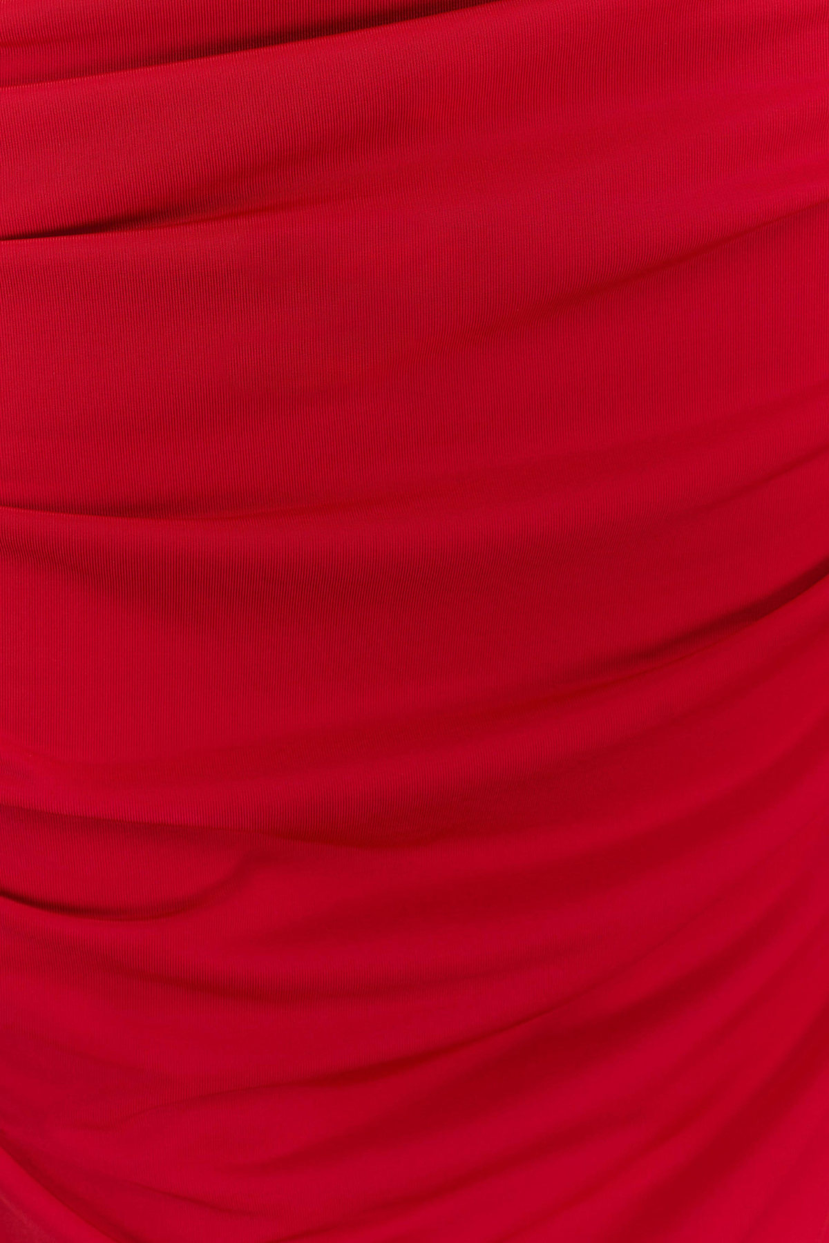 Arta Asymmetrical Ruched Maxi Dress - Red