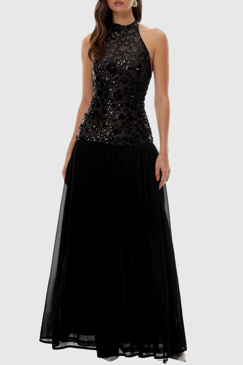 Atticus Sequin Sleeveless Maxi Dress