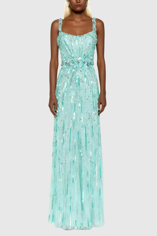 Avital Sequin Embellished Maxi Dress - Mint