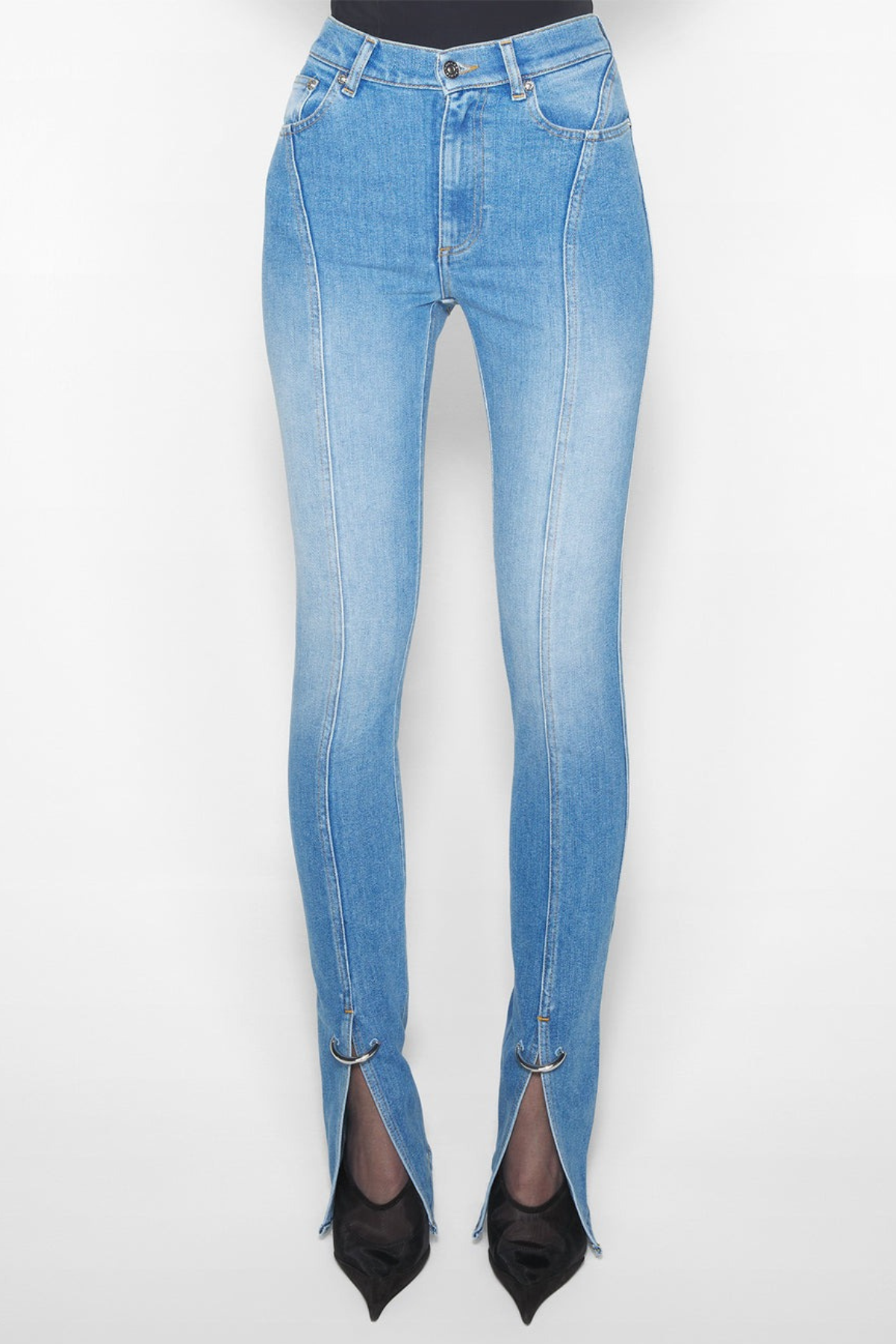 Aziza Split-hem Skinny Jeans