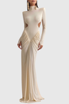 Azizi Ruched Cutout Maxi Dress - Beige