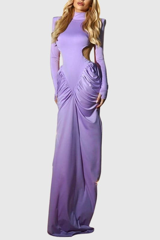 Azizi Ruched Cutout Maxi Dress - Purple