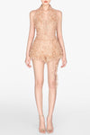 Barron Lace Jacquard Fringe Jumpsuit