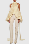 Benico Ruched Cutout Top - Yellow
