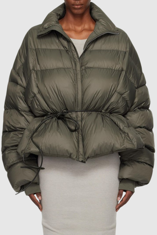 Berfara Quilted Drawstring Jacket - Green