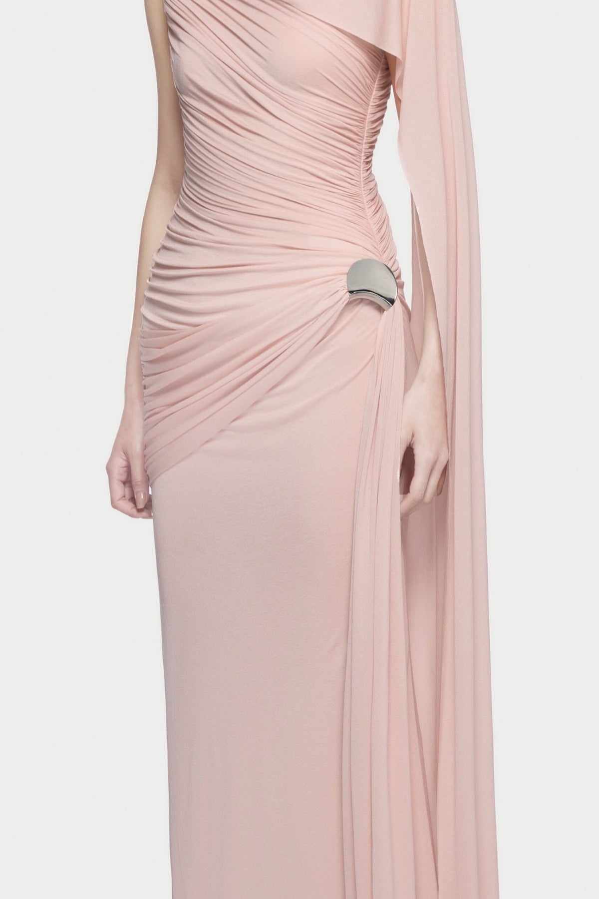 Betsey Asymmetrical Sleeveless Ruched Maxi Dress - Pink