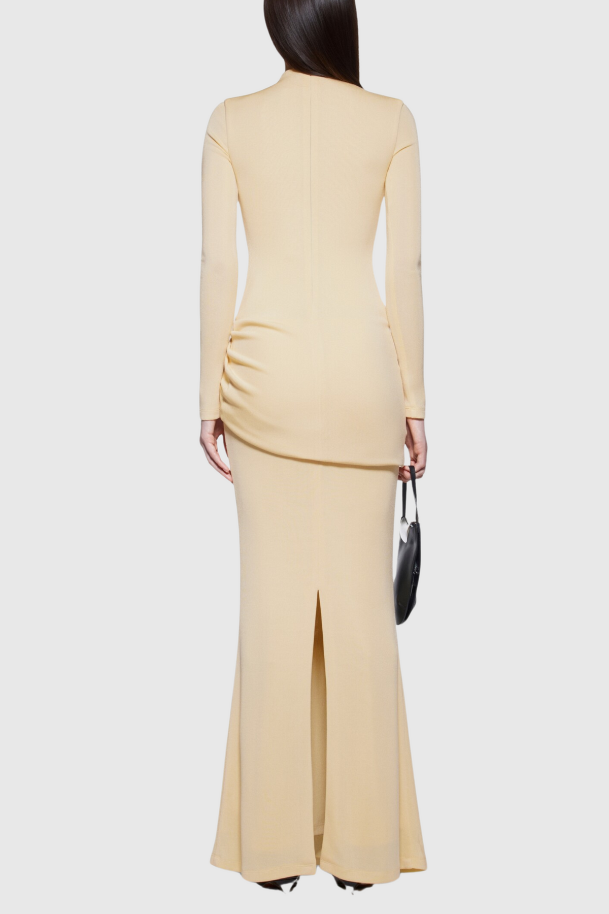 Betsey Draped Metal Embellished Maxi Dress - Yellow