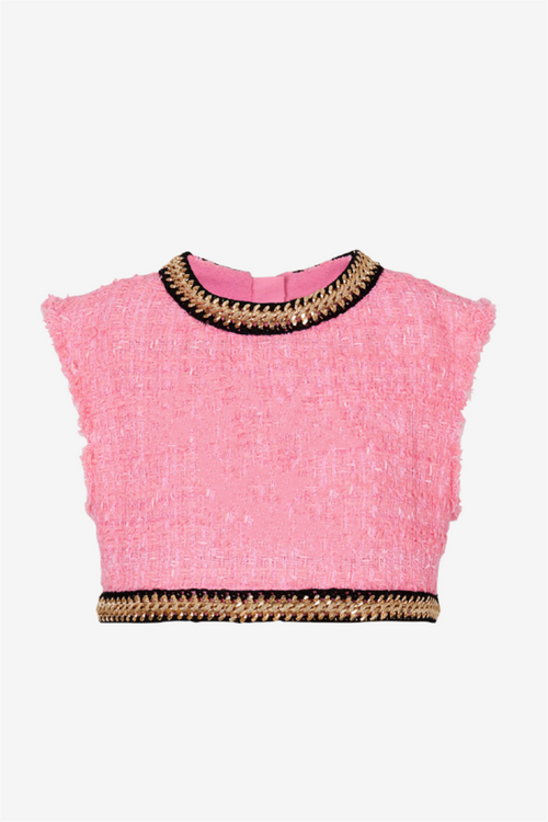 Betty Tweed Chain Cropped Jacket