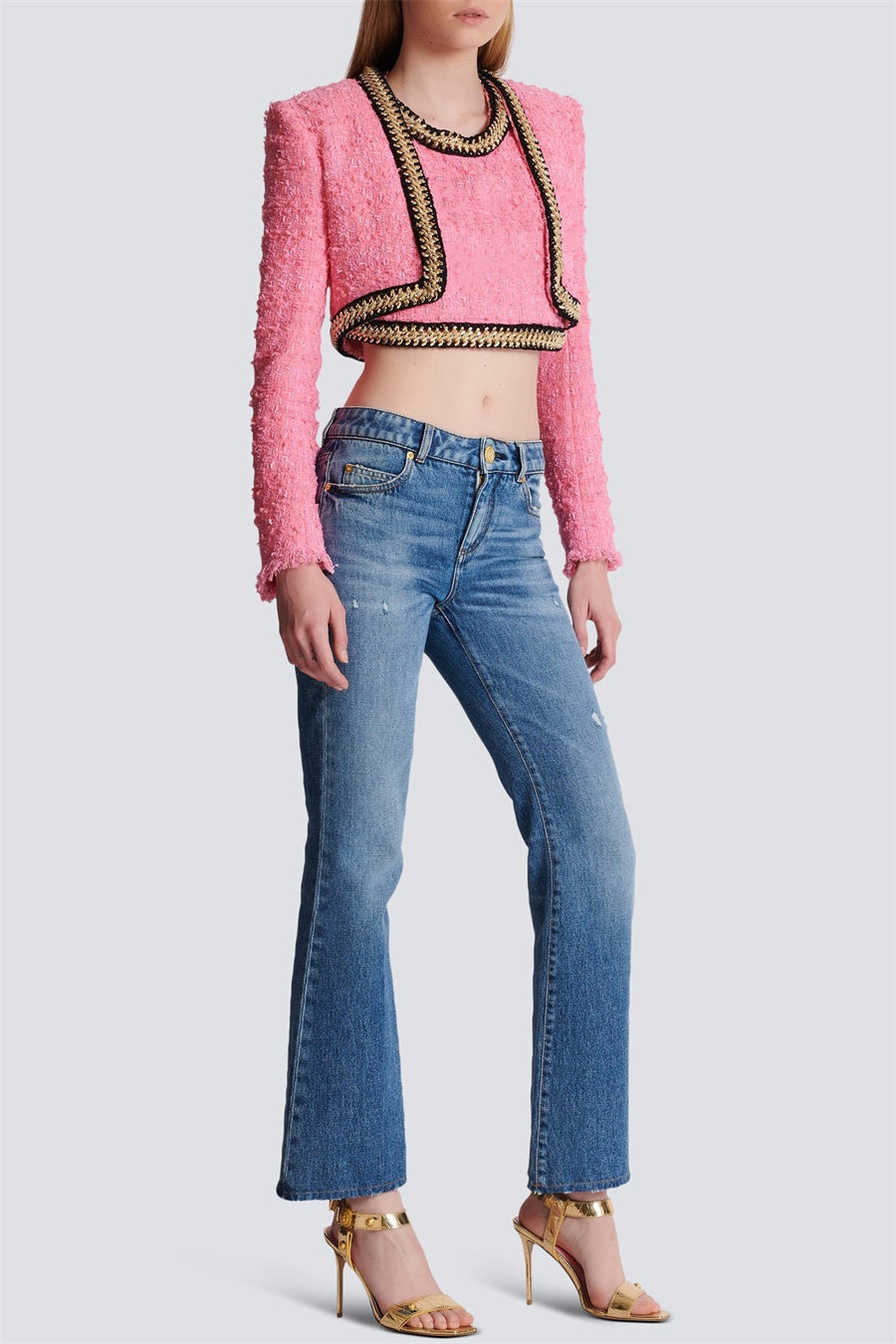 Betty Tweed Chain Cropped Jacket
