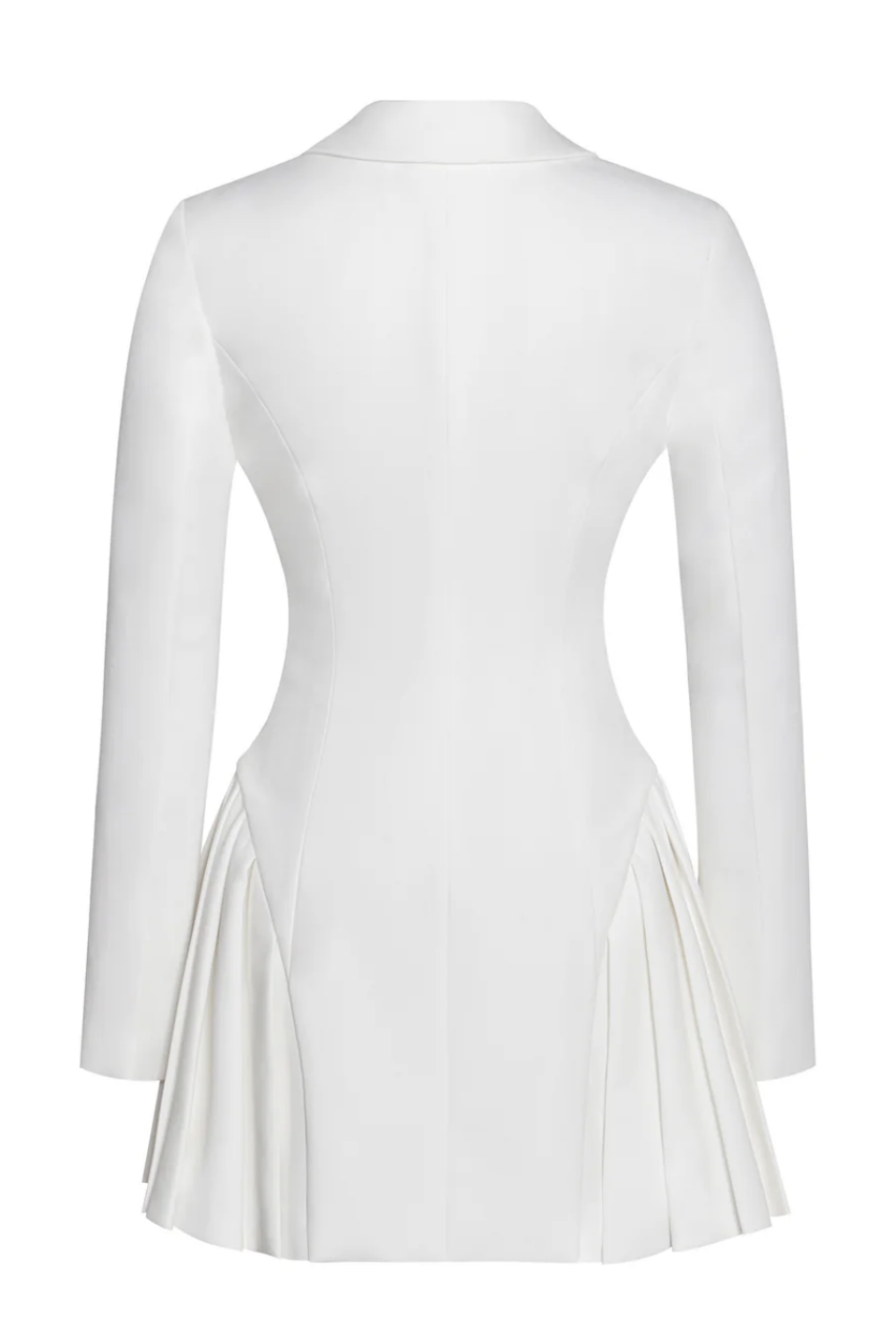 Beulah Pleated Blazer Mini Dress - White