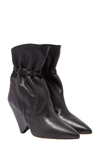 Bevin Gathered Leather Ankle Boots