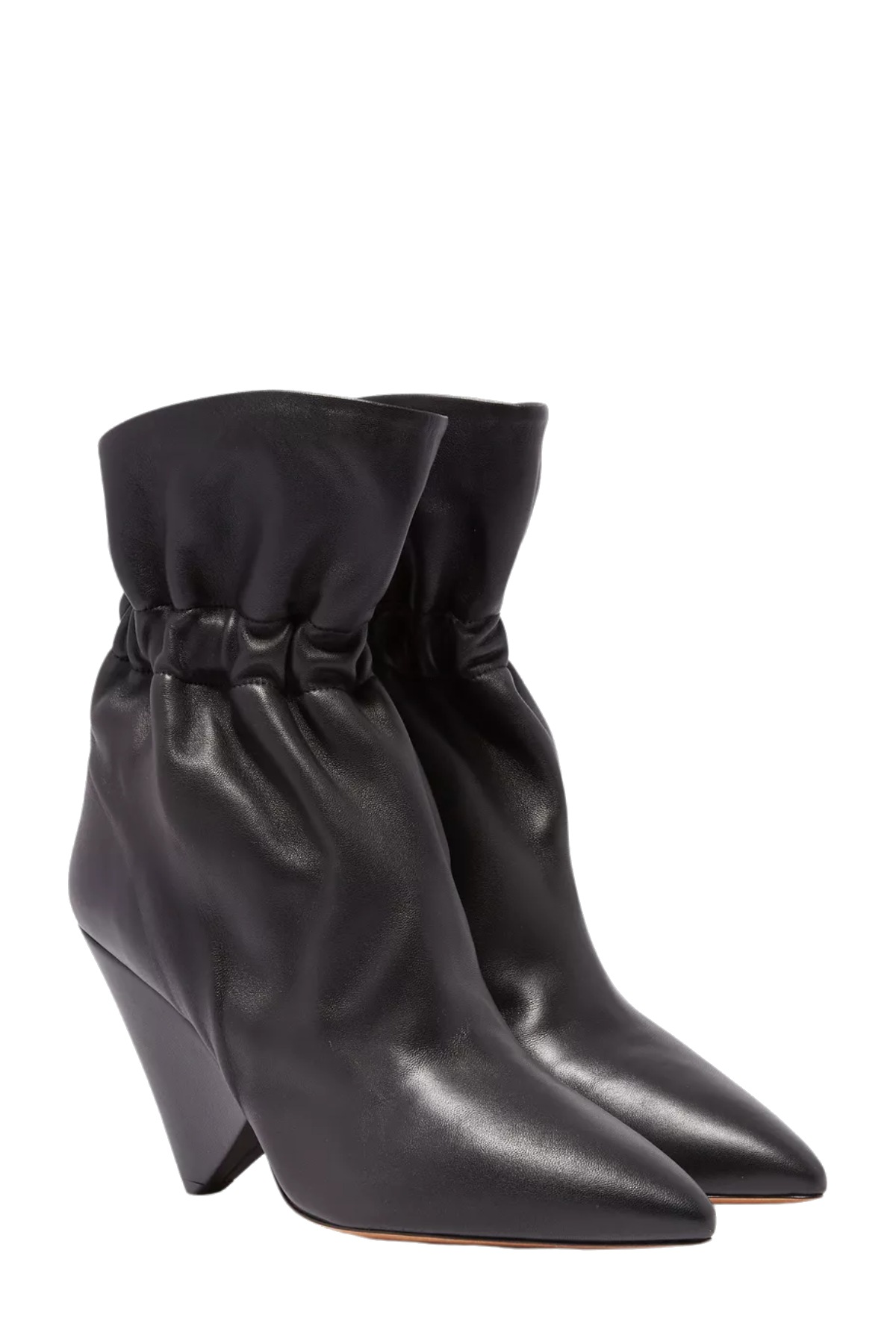 Bevin Gathered Leather Ankle Boots