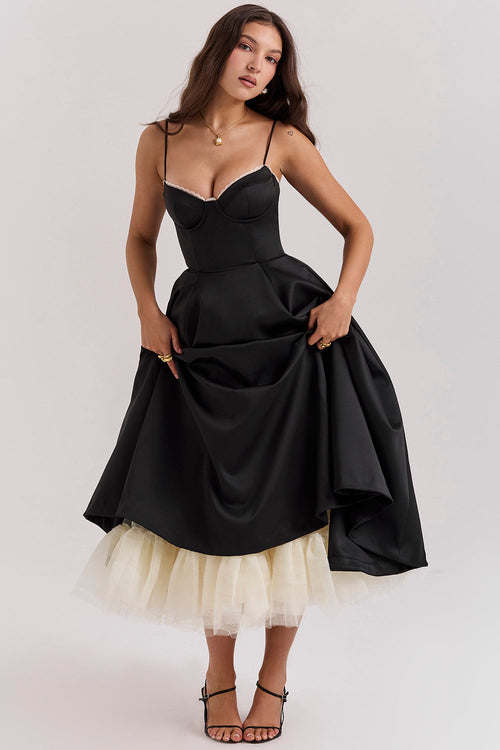 Billy Ballerina Midi Dress - Black