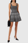 Bolboli Jacquard Knit Flared Mini Dress