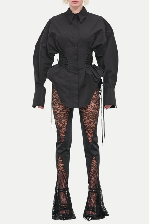 Braycha Ruch Drawstring Shirt - Black