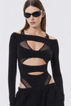 Calypso Mesh Cutout Bodysuit