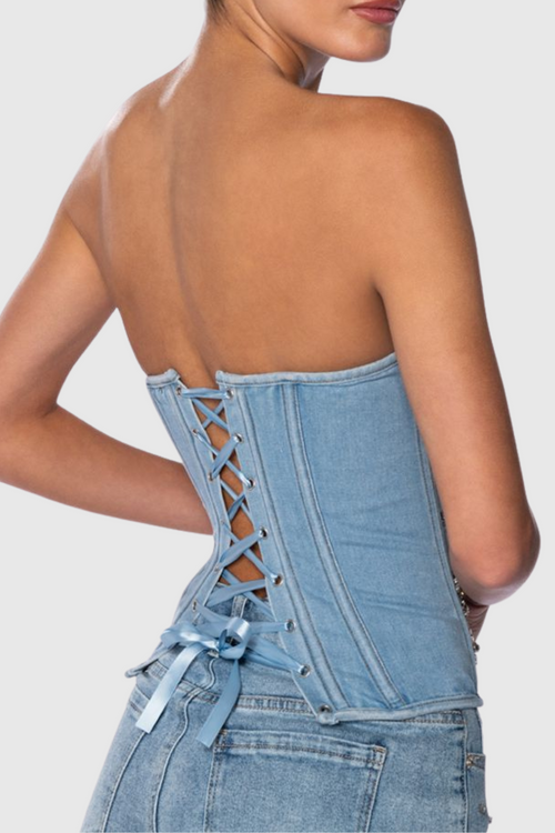 Camryn Diamante Denim Top
