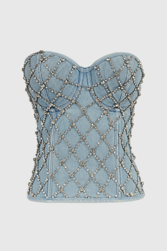 Camryn Diamante Denim Top
