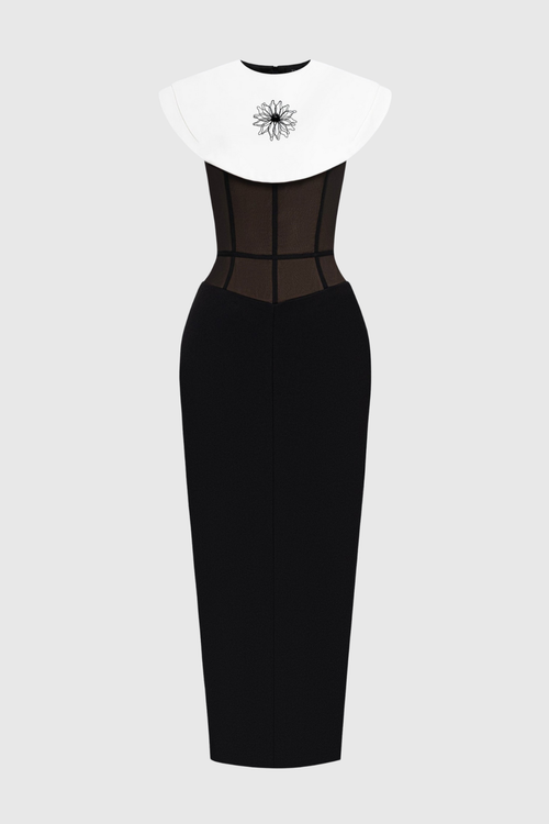 Capri Cape Corset Midi Dress
