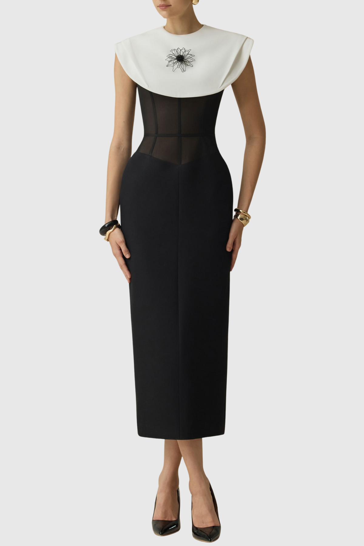 Capri Cape Corset Midi Dress